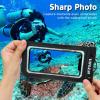 imageVIFUUR IPX8 Waterproof Phone Pouch Universal Cellphone Dry Bag Case Compatible for iPhone 15 14 13 12 Pro Max XS Plus Samsung Galaxy Phone Protector for Beach Diving Swimming 2 Pack BlackRose
