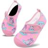 imageVIFUUR Kids Water Shoes Boys Girls Barefoot Water Sports Socks HookampampLoop Beach Shoes Quick Dry Aqua Socks Swim Walking Outdoor Sports for ToddlerCloud Unicorn