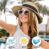 imageVIFUUR Womens Straw Hats Wide Brim Summer Visor Beach Sun Hat Packable UPF UV Foldable Travel