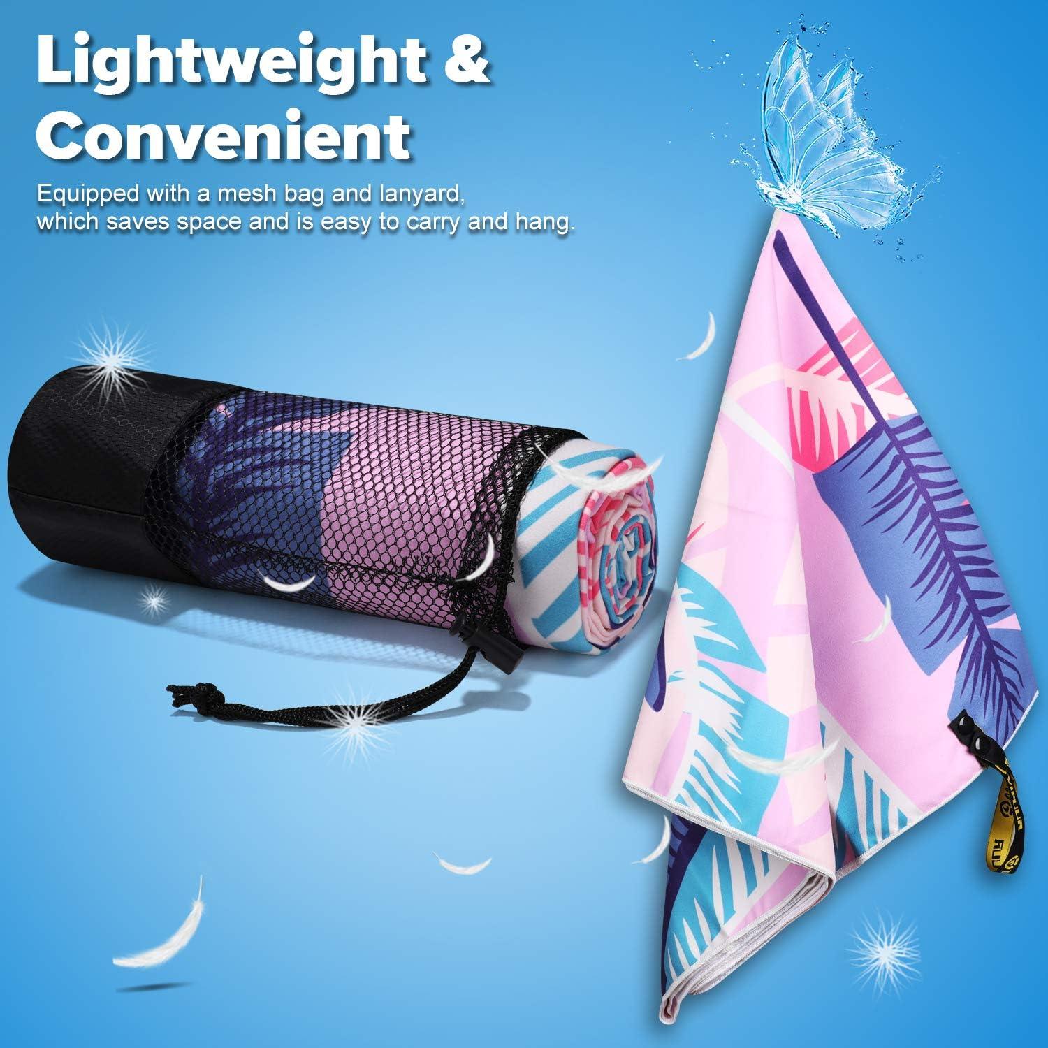 imageVIFUUR Microfiber Beach Towel for Travel Quick Dry Super Absorbent Lightweight Camping Towel Suitable for Camping Backpacking Gym Beach Swimming Yoga Beach 60x30inch