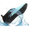 imageVIFUUR Men Women Unisex Barefoot Sock Shoes Soft House Indoor Slippers of Knitted Material Breathable Aqua Yoga Socks with Nonslip Rubble SoleA Splice Black Cyan