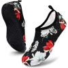 imageVIFUUR Water Sports Shoes Barefoot QuickDry Aqua Yoga Socks Slipon for Men WomenBlack Flower