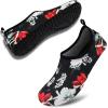 imageVIFUUR Water Sports Shoes Barefoot QuickDry Aqua Yoga Socks Slipon for Men WomenBlack Flower