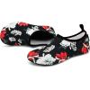 imageVIFUUR Water Sports Shoes Barefoot QuickDry Aqua Yoga Socks Slipon for Men WomenBlack Flower