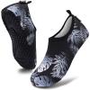 imageVIFUUR Water Sports Shoes Barefoot QuickDry Aqua Yoga Socks Slipon for Men WomenBlackLeaf