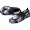 imageVIFUUR Water Sports Shoes Barefoot QuickDry Aqua Yoga Socks Slipon for Men WomenBlackLeaf