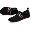 imageVIFUUR Water Sports Shoes Barefoot QuickDry Aqua Yoga Socks Slipon for Men WomenBlackLoveblack