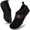 imageVIFUUR Water Sports Shoes Barefoot QuickDry Aqua Yoga Socks Slipon for Men WomenBlackLoveblack