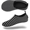 imageVIFUUR Water Sports Shoes Barefoot QuickDry Aqua Yoga Socks Slipon for Men WomenBlackstripes