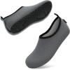 imageVIFUUR Water Sports Shoes Barefoot QuickDry Aqua Yoga Socks Slipon for Men WomenDarkgrey