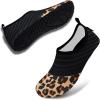 imageVIFUUR Water Sports Shoes Barefoot QuickDry Aqua Yoga Socks Slipon for Men WomenSplice Orange Leopard