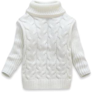imageVIFUUR Kids Bear Turtleneck Sweater Boys Girls Knit Sweater for Christmas