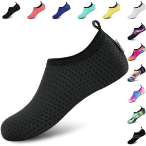 imageVIFUUR Water Sports Shoes Barefoot QuickDry Aqua Yoga Socks Slipon for Men WomenBlack Xue