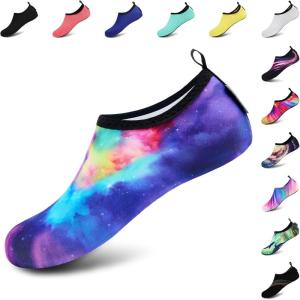 imageVIFUUR Water Sports Shoes Barefoot QuickDry Aqua Yoga Socks Slipon for Men WomenColorful Aurora