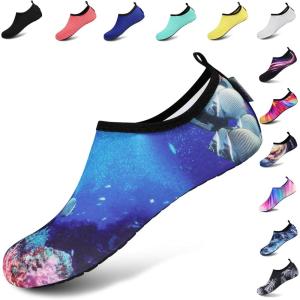 imageVIFUUR Water Sports Shoes Barefoot QuickDry Aqua Yoga Socks Slipon for Men WomenCoral Fish
