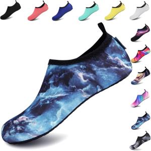 imageVIFUUR Water Sports Shoes Barefoot QuickDry Aqua Yoga Socks Slipon for Men WomenMarble Grey