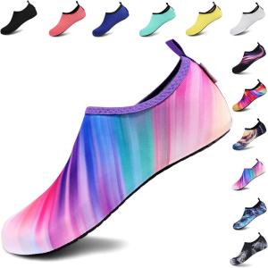 imageVIFUUR Water Sports Shoes Barefoot QuickDry Aqua Yoga Socks Slipon for Men WomenMultiDiagonal