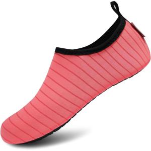 imageVIFUUR Water Sports Shoes Barefoot QuickDry Aqua Yoga Socks Slipon for Men WomenPink