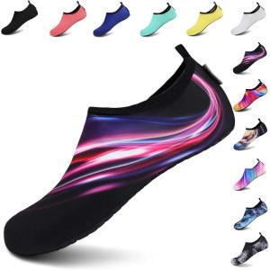 imageVIFUUR Water Sports Shoes Barefoot QuickDry Aqua Yoga Socks Slipon for Men WomenPurpleRed Aperture