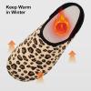 imageVIFUUR House Slippers for Women Men Slip on Indoor Barefoot Slipper Socks Fuzzy Cozy Sock Shoes for Home Bedroom TravelLeopard