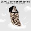 imageVIFUUR House Slippers for Women Men Slip on Indoor Barefoot Slipper Socks Fuzzy Cozy Sock Shoes for Home Bedroom TravelLeopard