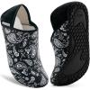 imageVIFUUR House Slippers for Women Men Slip on Indoor Barefoot Slipper Socks Fuzzy Cozy Sock Shoes for Home Bedroom TravelBlack Cashew