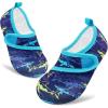 imageVIFUUR Kids Water Shoes Boys Girls Barefoot Water Sports Socks HookampampLoop Beach Shoes Quick Dry Aqua Socks Swim Walking Outdoor Sports for ToddlerPurple Yellow Fish