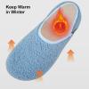 imageVIFUUR House Slippers for Men Women Indoor Slip on Barefoot Slipper Socks Fuzzy Cozy Sock Shoes for Home Bedroom TravelCoralblue
