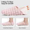 imageVIFUUR House Slippers for Men Women Indoor Slip on Barefoot Slipper Socks Fuzzy Cozy Sock Shoes for Home Bedroom TravelPink Striped