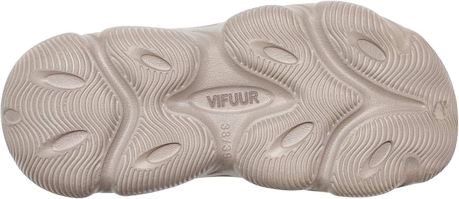 imageVIFUUR UnisexAdult Clogs Comfortable Lightweight Garden Shoes for Women and MenLight Grey