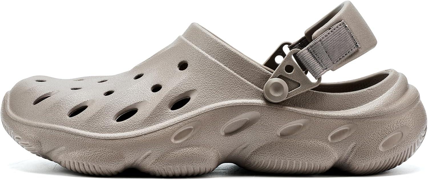 imageVIFUUR UnisexAdult Clogs Comfortable Lightweight Garden Shoes for Women and MenLight Grey