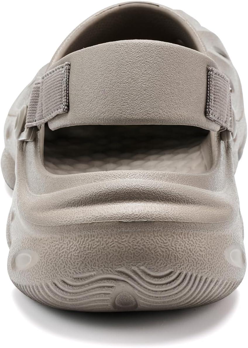imageVIFUUR UnisexAdult Clogs Comfortable Lightweight Garden Shoes for Women and MenLight Grey