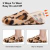 imageVIFUUR House Slippers for Women Men Slip on Indoor Barefoot Slipper Socks Fuzzy Cozy Sock Shoes for Home Bedroom TravelBrown Leopard
