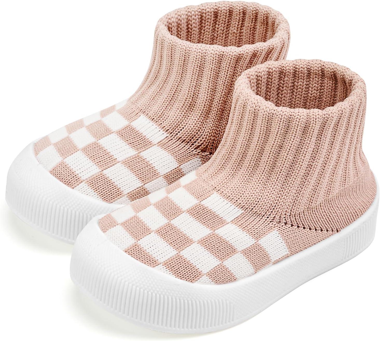 imageVIFUUR Baby Shoes Girls Boys Toddler Sneakers NonSlip First Walkers Shoes for Babies 6 9 12 18 24 MonthsH Pink Board