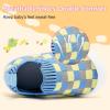 imageVIFUUR Baby Shoes Girls Boys Toddler Sneakers NonSlip First Walkers Shoes for Babies 6 9 12 18 24 MonthsL Yellowblue Board