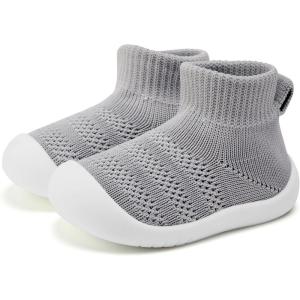imageVIFUUR Baby Shoes Girls Boys Toddler Sneakers NonSlip First Walkers Shoes for Babies 6 9 12 18 24 MonthsH Grey