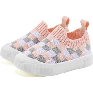imageVIFUUR Baby Shoes Girls Boys Toddler Sneakers NonSlip First Walkers Shoes for Babies 6 9 12 18 24 MonthsL Greypink Board