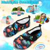 imageVIFUUR Kids Water Shoes Boys Girls Barefoot Water Sports Socks HookampLoop Beach Shoes Quick Dry Aqua Socks Swim Walking Outdoor Sports for ToddlerBlack Dinosaurs