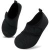 imageVIFUUR Kids Water Shoes Boys Girls Barefoot Water Sports Socks HookampLoop Beach Shoes Quick Dry Aqua Socks Swim Walking Outdoor Sports for ToddlerBlack Circle