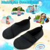 imageVIFUUR Kids Water Shoes Boys Girls Barefoot Water Sports Socks HookampLoop Beach Shoes Quick Dry Aqua Socks Swim Walking Outdoor Sports for ToddlerBlack Circle