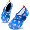 imageVIFUUR Kids Water Shoes Boys Girls Barefoot Water Sports Socks HookampLoop Beach Shoes Quick Dry Aqua Socks Swim Walking Outdoor Sports for ToddlerBlue Shark