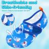 imageVIFUUR Kids Water Shoes Boys Girls Barefoot Water Sports Socks HookampLoop Beach Shoes Quick Dry Aqua Socks Swim Walking Outdoor Sports for ToddlerBlue Shark