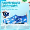 imageVIFUUR Kids Water Shoes Boys Girls Barefoot Water Sports Socks HookampLoop Beach Shoes Quick Dry Aqua Socks Swim Walking Outdoor Sports for ToddlerBlue Shark