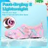 imageVIFUUR Kids Water Shoes Boys Girls Barefoot Water Sports Socks HookampLoop Beach Shoes Quick Dry Aqua Socks Swim Walking Outdoor Sports for ToddlerCloud Unicorn