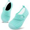 imageVIFUUR Kids Water Shoes Boys Girls Barefoot Water Sports Socks HookampLoop Beach Shoes Quick Dry Aqua Socks Swim Walking Outdoor Sports for ToddlerCyan1