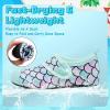 imageVIFUUR Kids Water Shoes Boys Girls Barefoot Water Sports Socks HookampLoop Beach Shoes Quick Dry Aqua Socks Swim Walking Outdoor Sports for ToddlerFish Scales Green