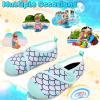imageVIFUUR Kids Water Shoes Boys Girls Barefoot Water Sports Socks HookampLoop Beach Shoes Quick Dry Aqua Socks Swim Walking Outdoor Sports for ToddlerFish Scales Green