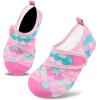 imageVIFUUR Kids Water Shoes Boys Girls Barefoot Water Sports Socks HookampLoop Beach Shoes Quick Dry Aqua Socks Swim Walking Outdoor Sports for ToddlerFish Scales Pink