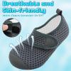 imageVIFUUR Kids Water Shoes Boys Girls Barefoot Water Sports Socks HookampLoop Beach Shoes Quick Dry Aqua Socks Swim Walking Outdoor Sports for ToddlerGrey Circle