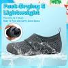 imageVIFUUR Kids Water Shoes Boys Girls Barefoot Water Sports Socks HookampLoop Beach Shoes Quick Dry Aqua Socks Swim Walking Outdoor Sports for ToddlerGrey Circle